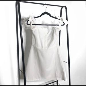 White boho mini dress
